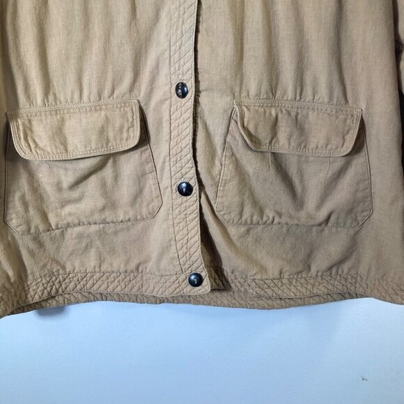 Womens Vintage Orvis Quilted Chore Jacket Tan L Cotton - Picture 7 of 9